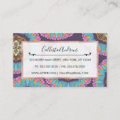 Bohemische Lila rosa gelbe Spitzen-Mandalas Visitenkarte (Rückseite)