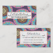 Bohemische Lila rosa gelbe Spitzen-Mandalas Visitenkarte (Vorne/Hinten)