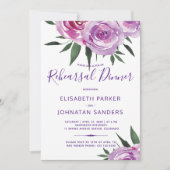 Bohemische lila rustikale Bauern Probe Abendessen Einladung (Vorderseite)