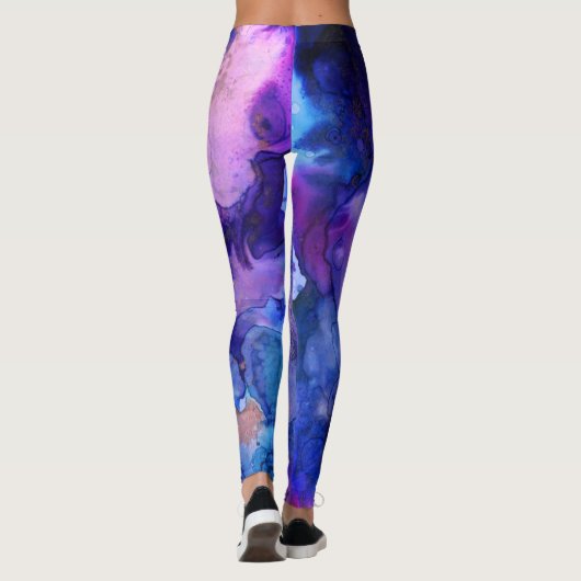 Bohemische Lila Spritzer Leggings (Rückseite)