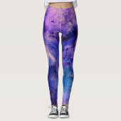 Bohemische Lila Spritzer Leggings (Vorderseite)