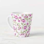 Bohemische lockere Blume Rosa und Grün Milchtasse (Linke Ecke)