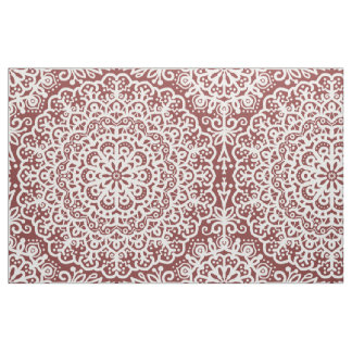Bohemische Mandala White Lace auf Burgundy Jewel T Stoff