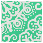 Bohemische Mandala White Lace auf Dunkelgrün Stoff (Nahaufnahme)