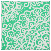 Bohemische Mandala White Lace auf Dunkelgrün Stoff (Muster)