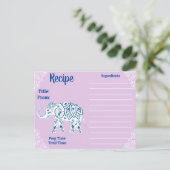 Bohemische Mandalas & Lotus Elefantenrezepte Postkarte (Stehend Vorderseite)