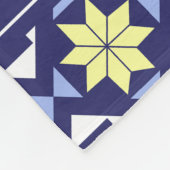 Bohemische marokkanische gelbe Blumen Blaues Muste Fleecedecke (Ecke)