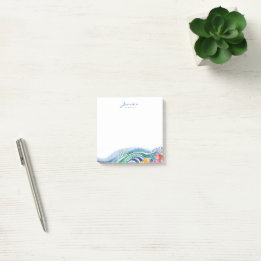 Bohemische Meeresblau- und Türkiswaden Post-it Klebezettel