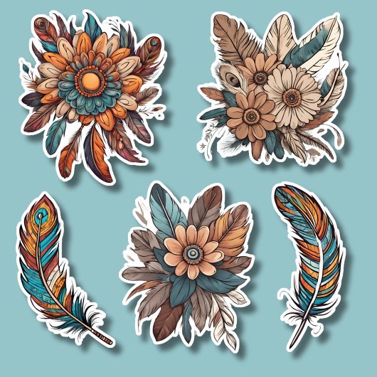 Bohemische Merkmale und Blume wasserdicht Aufkleber