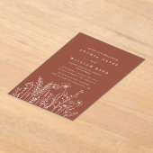 Bohemische Minimalistische Terracotta-Hochzeit Acryleinladungen (Ablage )