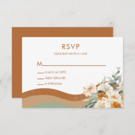Bohemische Modern Earth Tones Terracotta RSVP Card Einladung