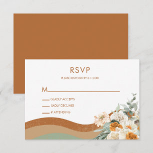 Bohemische Modern Earth Tones Terracotta RSVP Card Einladung
