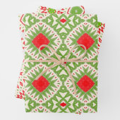 Bohemische Mosaikmuster aus Weißgrün Geschenkpapier Set (Beispiel)