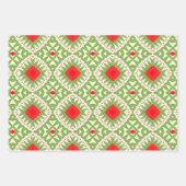 Bohemische Mosaikmuster aus Weißgrün Geschenkpapier Set (Vorderseite)