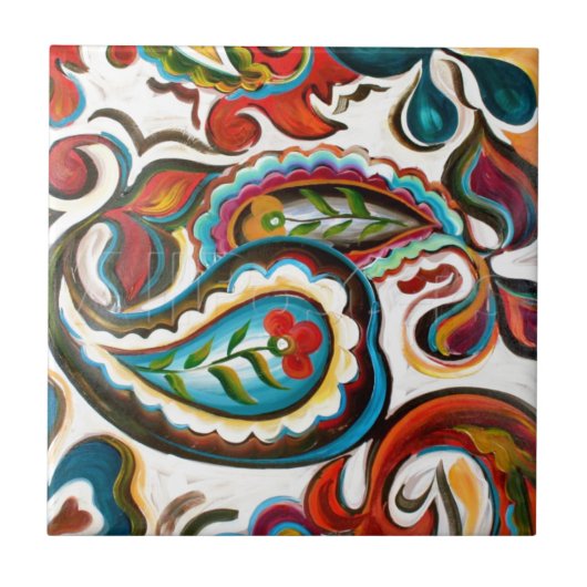 BOHEMISCHE MUSTER-GRAFIK FLIESE (Vorderseite)