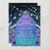 Bohemische Nächte mit David | Blau Lila Einladung (Vorne/Hinten)