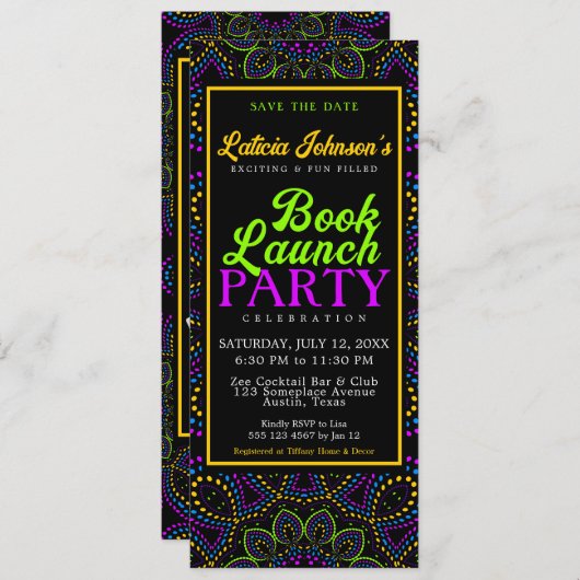 Bohemische Neonächte Buchstart Einladung (Vorne/Hinten)