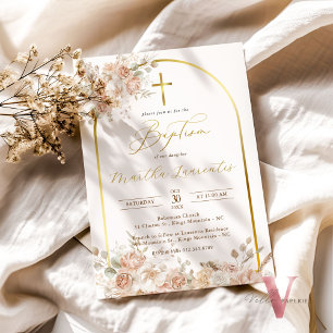 Bohemische neutrale Pampas Grass Taufe Christening Einladung