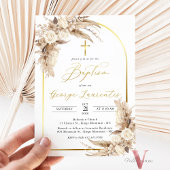 Bohemische neutrale Pampas Grass Taufe Christening Einladung