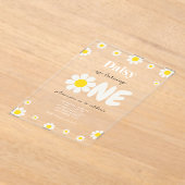 Bohemische Niedliche Blume Moderne Daisy 1. Geburt Acryleinladungen (Ablage )