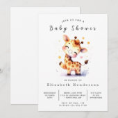 Bohemische Online-Giraffe Kinderdusche Einladung (Vorne/Hinten)