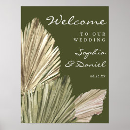 Bohemische Palm-Blätter Begrüßungszeichen Poster