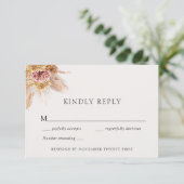 Bohemische Pampas-Gras-Hochzeitskarte Einladung (Stehend Vorderseite)