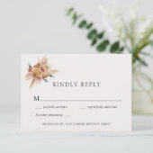 Bohemische Pampas-Gras-Hochzeitskarte Einladung (Stehend Vorderseite)