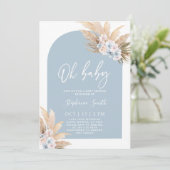 Bohemische Pampas Grass Baby Shower Boy Einladung (Stehend Vorderseite)