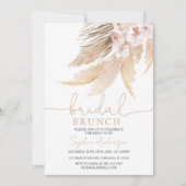 Bohemische Pampas Grass Bridal Brunch-Tones Einladung (Vorderseite)