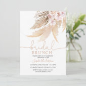 Bohemische Pampas Grass Bridal Brunch-Tones Einladung (Stehend Vorderseite)
