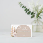 Bohemische Pampas Grass Diaper Raffekarte Begleitkarte (Stehend Vorderseite)