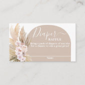 Bohemische Pampas Grass Diaper Raffekarte Begleitkarte (Vorderseite)