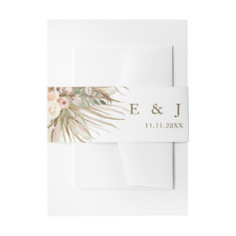 Bohemische Pampas Grass Earthy Tones Floral Weddin Einladungsbanderole