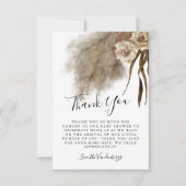 Bohemische Pampas Grass Floral Fall Baby Dusche Dankeskarte (Vorderseite)