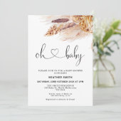 Bohemische Pampas Grass Kinderdusche Einladung (Stehend Vorderseite)