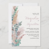 Bohemische Pampas Grass Natural Wedding Einladung (Vorderseite)