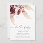 Bohemische Pampas Tropical Desert Grass Baby Dusch Einladung (Vorderseite)