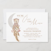 Bohemische Pampas über der Mond Bear Babydusche Einladung (Vorderseite)