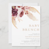 Bohemische Pampas-Wüste Grass Brunch Babydusche Einladung (Vorderseite)