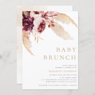 Bohemische Pampas-Wüste Grass Brunch Babydusche Einladung