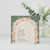 Bohemische Pampasgras, stilvoll und trendig Save The Date (Stehend Vorderseite)