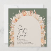 Bohemische Pampasgras, stilvoll und trendig Save The Date (Vorderseite)