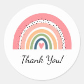 Bohemische Pastel Rainbow mit Herz Vielen Dank Runder Aufkleber (Vorderseite)