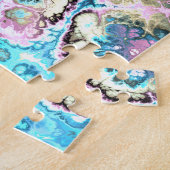 Bohemische Pastell Fraktal Marmor Abstrakt Puzzle (Seite)