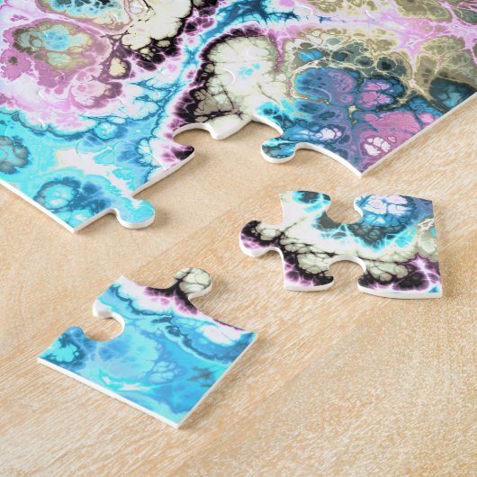 Bohemische Pastell Fraktal Marmor Abstrakt Puzzle (Seite)