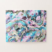 Bohemische Pastell Fraktal Marmor Abstrakt Puzzle (Horizontal)