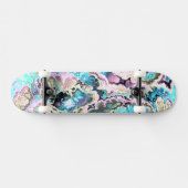 Bohemische Pastell Fraktal Marmor Abstrakt Skateboard (Horizontal)