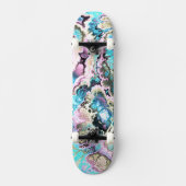 Bohemische Pastell Fraktal Marmor Abstrakt Skateboard (Vorderseite)