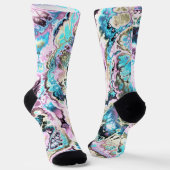 Bohemische Pastell Fraktal Marmor Abstrakt Socken (Gewinkelt)